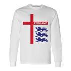 England Flag & Lions Football Fan England Supporter Langarmshirts