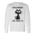 Katzen Spruch Guten Morgen Ganz Dünnes Eis Langarmshirts