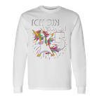 Ich Bin Schon Fünf Einhorn Dab 5Th Birthday Langarmshirts