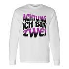 Kinder Achtung Ich Bin Zwei Geburtstag 2 Geburtstagsfeier Langarmshirts