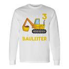 Kinder Endlich 3 Jetzt Bin Ich Der Bauleiter Geburtstagskind Digger Langarmshirts