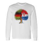 Kroatien Deutschland Flagge Baum Croatian German Langarmshirts