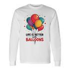 Lustiger Looner Mit Aufschrift „I Love Balloons“ Für Ballonliebhaber Langarmshirts