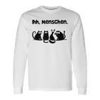 Her Menschen Cat  Cat Motif Langarmshirts