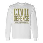 Mitgliedslabel Civil Defense Non Combatant Langarmshirts