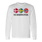 Norway Sweden Denmark Flags Scandinavian Flags Scandinavia Langarmshirts