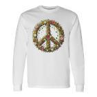 Peace Damen Männer Hippie 60Er 70Er Gray Langarmshirts