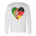 Portugal Germany Heart Germany Flag Portuguese Flag Heart Blue Langarmshirts