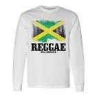 Reggae Isla Jamaica Jamaica Flag Rastafari Rastaintage Gray Langarmshirts