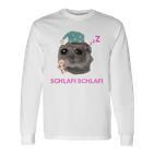 Schlafi Schlafi Sad Hamster Meme Gray Langarmshirts