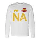 Spain España People Flag Letter N And A Spain España Red Langarmshirts