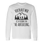 Trust Me Ich Kenn Da 'Ne Abkürzung Hiking Mountain Gray Langarmshirts