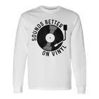 Vinyl Record Dj Record Retro Gray Langarmshirts