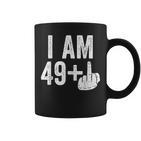 I Am 49 Plus Middle Finger 50Th Birthday Tassen