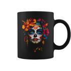 Colourful La Catrina Sugar Skull Woman Dia De Los Muertos Tassen