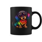 Cute Dachshund Wiener Wurst Dog Mama Papa Colourful Dachshund Tassen