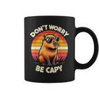 Dont Be Worry Be Capy Capybara Retro Rodent Tassen