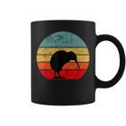 Kiwi Bird Retrointage Sunset New Zealand Animals Kiwi Bird S Tassen