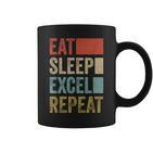 Vintage Retro Eat Sleep Excel Repeat  Excel Tassen