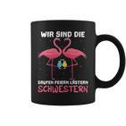 Women's With Wir Sind Die Saufen Feiern Lästern Schwestern Wine Sparkling Wine S Tassen