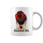 Albanian Girl Albania Flag Messy Bun Tassen