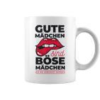 Cheeky Lips Gute Mädchen Böse Mädchen Spruch Gray Tassen