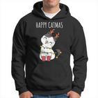 Happy Catmas Lustiges Weihnachts Katze Christmas Tree Kapuzenpullover