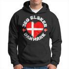 Jeg Elsker Danmark Or I Love Denmark For Denmark Day Kapuzenpullover