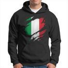 Proud Italian Italia Ripped Italian Flag Kapuzenpullover