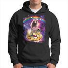 Space Cat Lama Pug Riding Nachos Kapuzenpullover