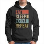 Vintage Retro Eat Sleep Excel Repeat  Excel Kapuzenpullover