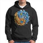 Ying Und Yang Feuer Und Wasser Chinesische Symbole China Fan Kapuzenpullover