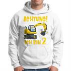 Children's Achtung Ich Bin 2 Jahre Alt Bagger Zum 2Nd Birthday Boys Kapuzenpullover