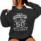 Der Angelkönig Ist 50 Jahre Birthday Fishing & Beer Fisherman S Kapuzenpullover für Damen