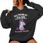 Du Denkst Ich Bin Klein Lieb Und Nett Einhorn Girl's Women's Kapuzenpullover für Damen