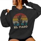 El Paso Texas Cactusintage Souvenir Kapuzenpullover für Damen