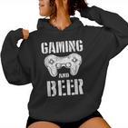 Gaming And Beer Game Control Retroideo Game Player Kapuzenpullover für Damen