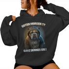 Guten Morgen Ganz Dünnes Eis Dog Coffee Kapuzenpullover für Damen