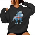 Icelandic Horse Islandpony Tölten Island Flag Kapuzenpullover für Damen