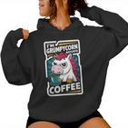 Ich Bin Grumpycornor Dem Kaffee Coffee Humor Unicorn Kapuzenpullover für Damen