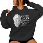 Ich Weiß Dass Ich Nichts Weiß Socrates Philosoph Teacher Kapuzenpullover für Damen