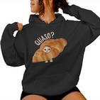 Quaso Meme For Womenintage Croissant Cat Kapuzenpullover für Damen