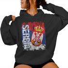 Serbia Flag Women's Children's Serbia Kapuzenpullover für Damen