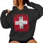 Swiss Flag Large Women's Children's Swiss Kapuzenpullover für Damen