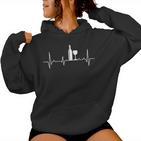 Wine Heartbeat Wine Love Wine Drinker Wine Love Kapuzenpullover für Damen