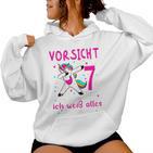 7Th Birthday Girl -Orsicht 7 Jahre Ich Kann Alles Kapuzenpullover für Damen