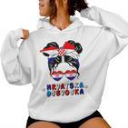 Croatia Hrvatska Djevojka Croatian Girl Croatia Flag Gray Kapuzenpullover für Damen