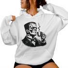 Frankenstein Coffee Drinker Horror And Caffeine Lovers Gray Kapuzenpullover für Damen