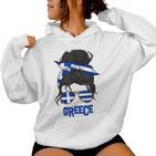 Greece For Girls Greek Flag For Greece S Kapuzenpullover für Damen