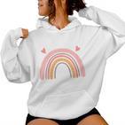 Kinder Ich Bin 6 Jahre Girl's Birthday 6Th Boho Rainbow Kapuzenpullover für Damen